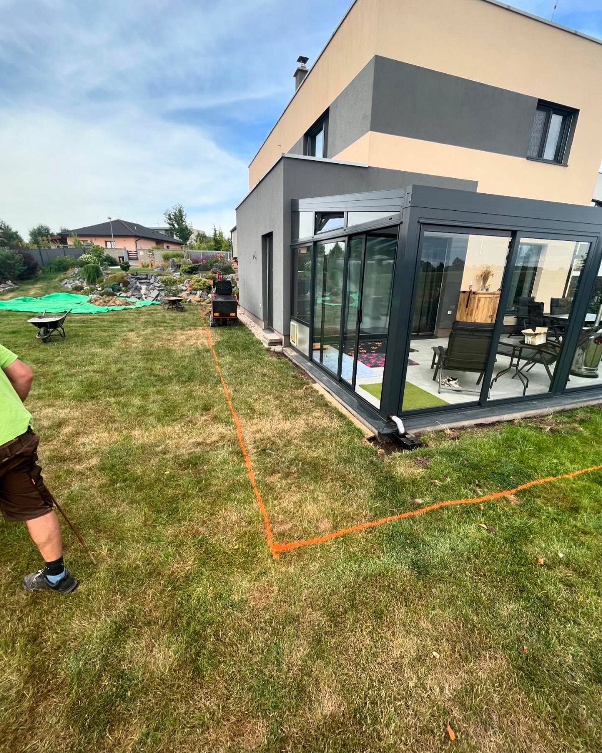 Dřevěná terasa s pergolou — realizace Trapol 3